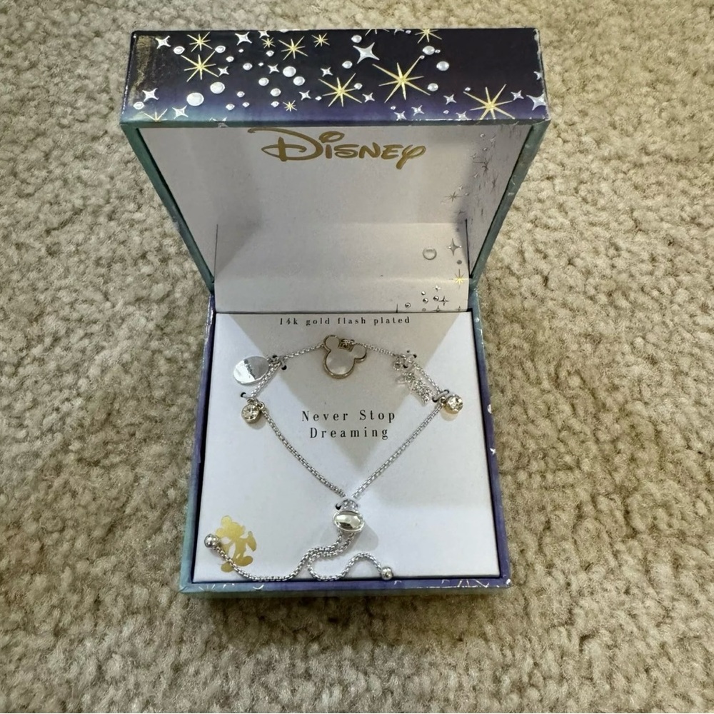 Disney 14 K Gold Flash Plated Never Stop Dreaming Bracelet